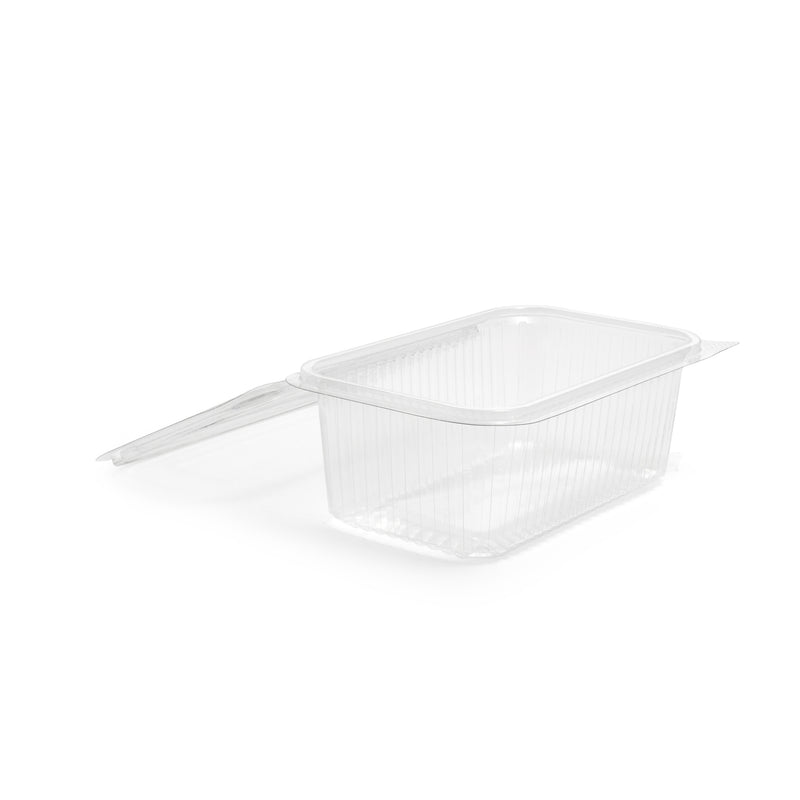 1000ml Rectangular Hinged Lid Salad Container - 200pk