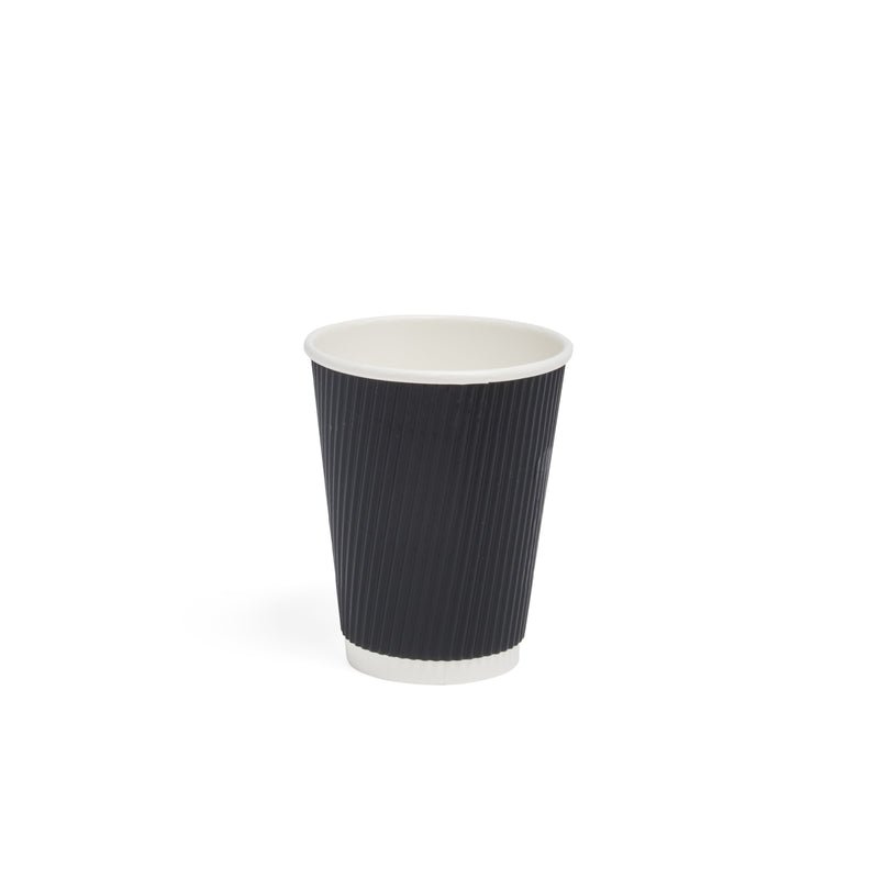 12oz Black Ripple Paper Cup - 500pk