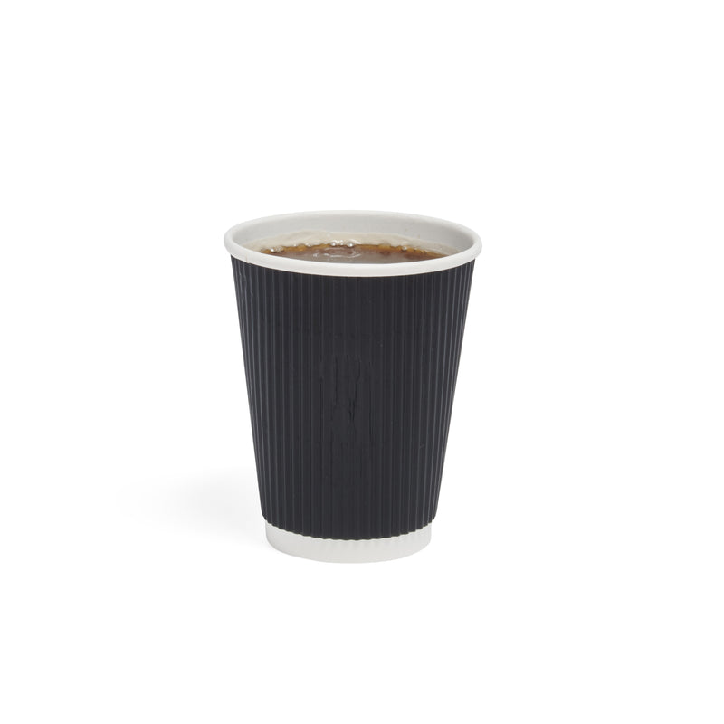 12oz Black Ripple Paper Cup - 500pk