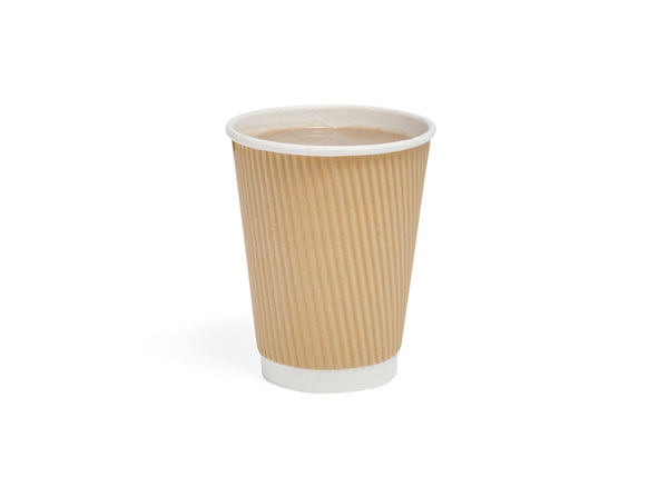 12oz Kraft Ripple Paper Cup - 500pk