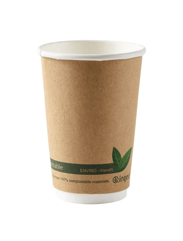 16oz Kraft Compostable Double Wall Paper Cup - 500pk