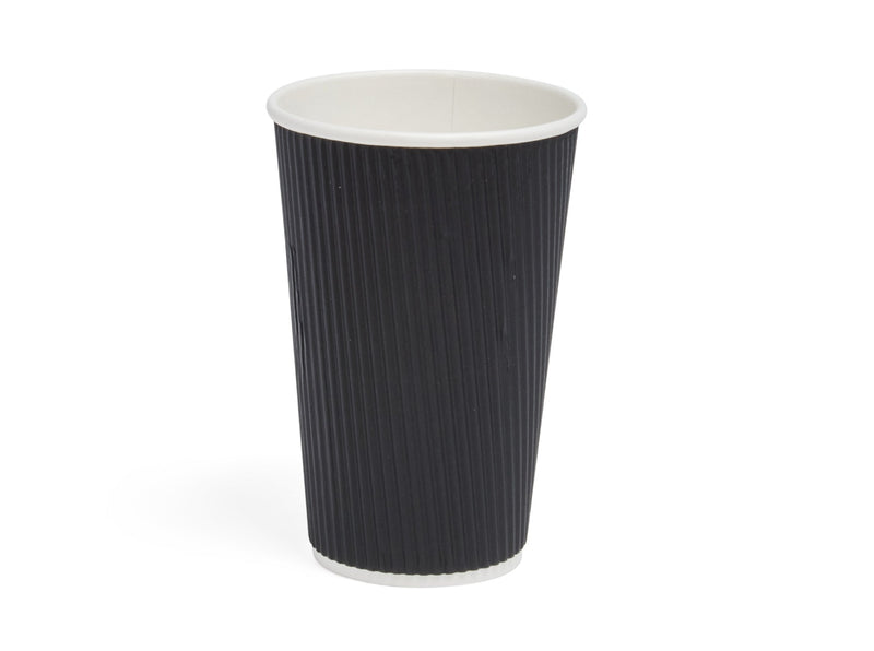 16oz Black Ripple Paper Cup - 500pk