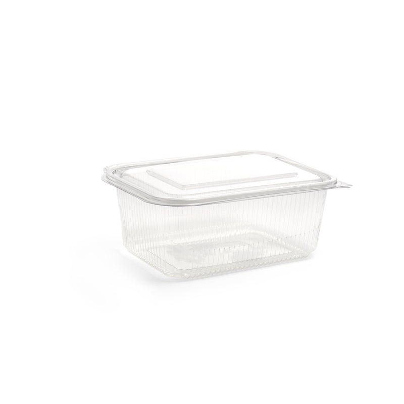 2000ml Rectangular Hinged Lid Salad Container - 200pk