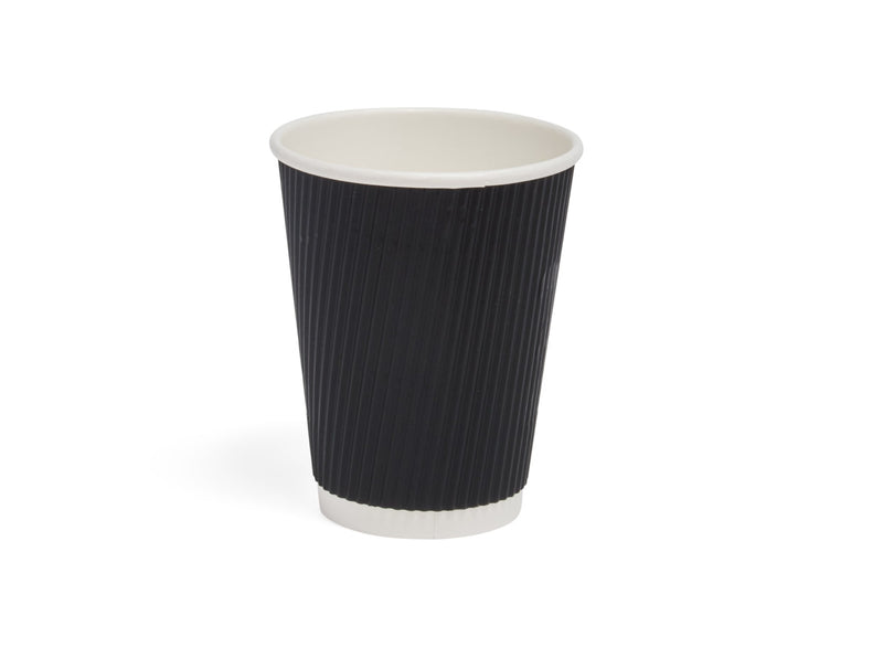 8oz Black Ripple Paper Cup - 500pk