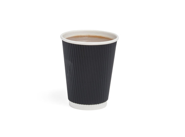 8oz Black Ripple Paper Cup - 500pk