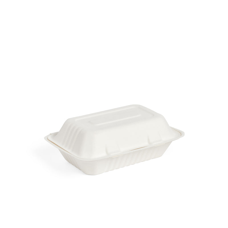 9" x 6" Bagasse Lunch Box - 250pk