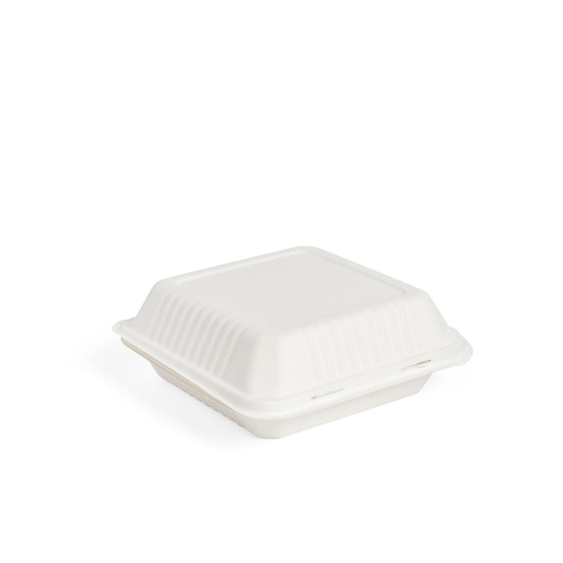 9" Bagasse Clamshell Meal Box - 200pk