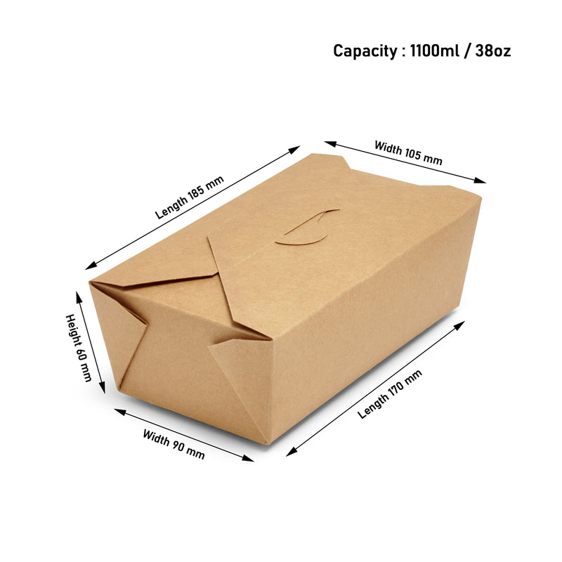 Rectangular Leak Proof Kraft Deli Box - 300pk