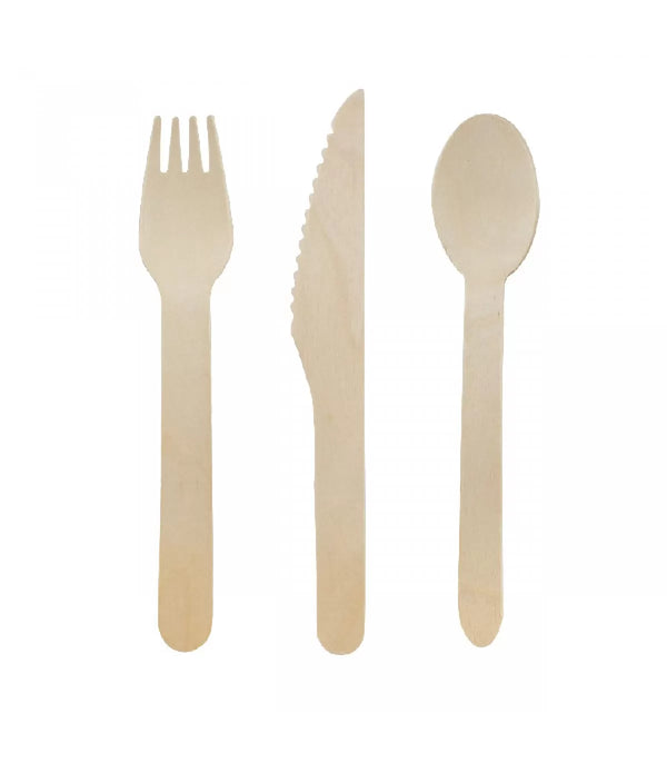 Wooden Cutlery (Fork,Knife,Spoon in 1 pack) - 500pk