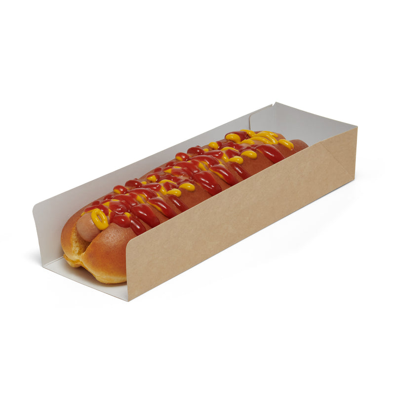 10" Kraft Open Ended Hot Dog Tray - 500pk